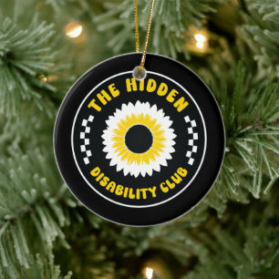 the hidden disability club button ceramic ornament