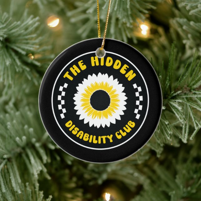 the hidden disability club button ceramic ornament (Tree)
