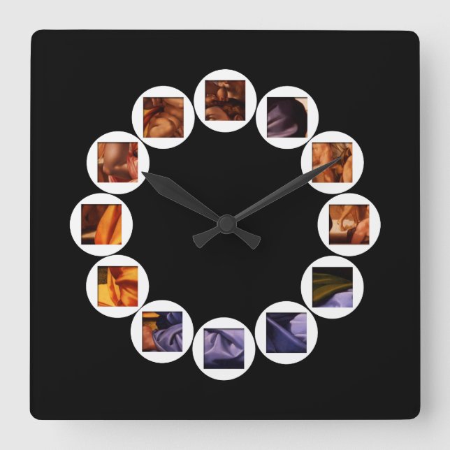 The Hidden Doni Tondo by Michelangelo Square Clock (Front)