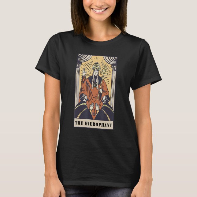 The Hierophant Gothic Tarot Card Magic Fortune Tel T-Shirt (Front)