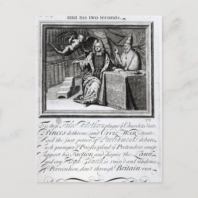 The High Church Champion and his two Seconds Postcard (Front)