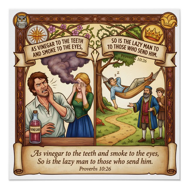 The High Cost of Laziness - Proverbs 10:26 Poster (Front)