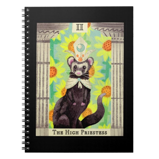 The High Ferret Priestess Tarot Card Notebook (Front)
