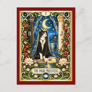 The High Priestess Cat Tarot - Inner Wisdom Postcard