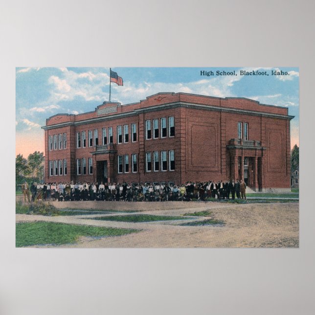 The High School with Faculty and Students Poster (Front)