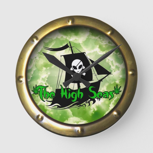 The High Seas Podcast Round Clock (Front)