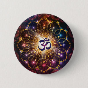 The higher power of Om 6 Cm Round Badge