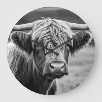 The Highland cow  Large Clock