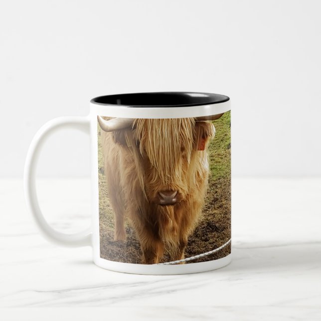 The Highland Cow Two-Tone Coffee Mug (Left)