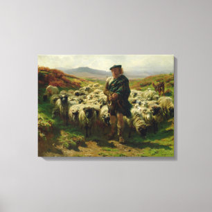 The Highland Shepherd, 1859 Canvas Print
