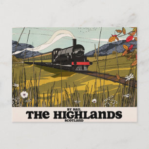 The Highlands Of Scotland Travel Poster Postcard