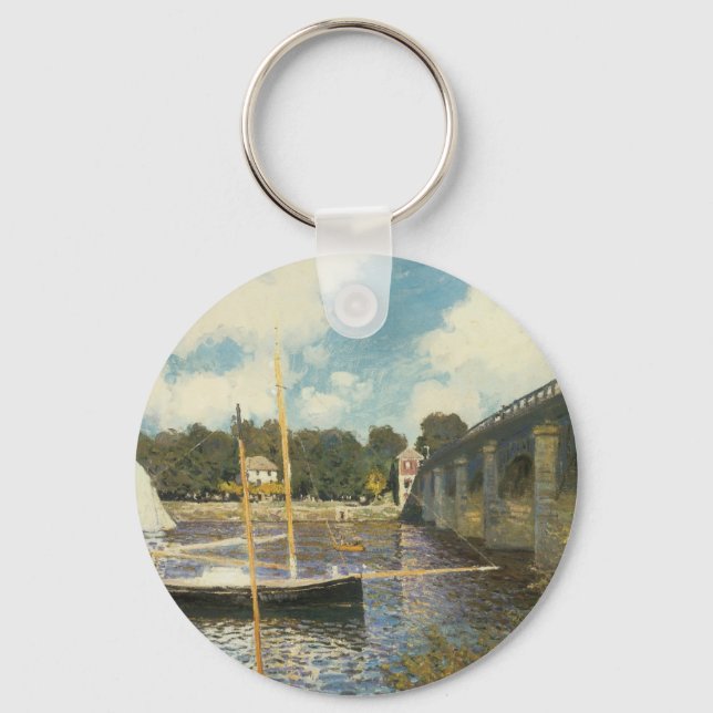 The Highway Bridge at Argenteuil by Claude Monet Key Ring (Front)