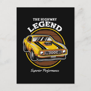 The Highway Legend Muscle Car Retro Design Postcard