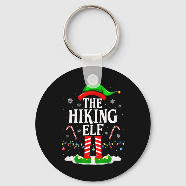 The Hiking Elf Xmas Funny Matching Family Group Ch Key Ring (Front)