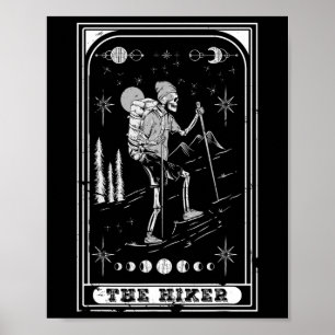 The Hiking Goth Skeleton Tarot Card Nature Hallowe Poster