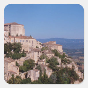 The hill top village of Gordes Square Sticker