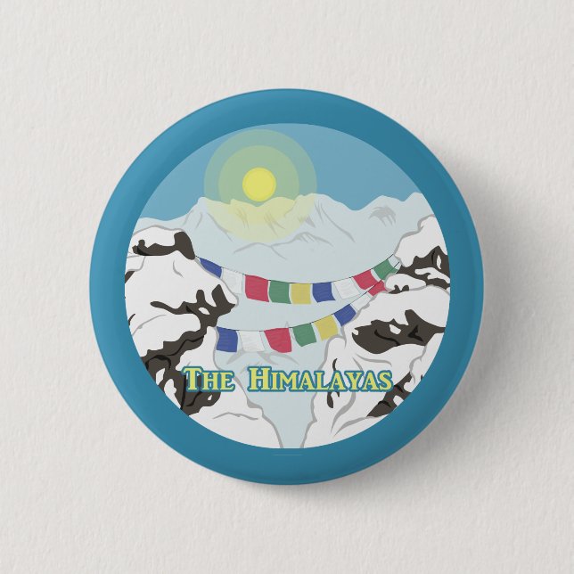 The Himalayas 6 Cm Round Badge (Front)