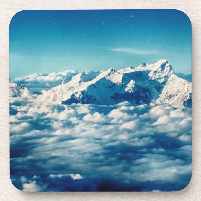 The Himalayas Mountains in Clouds Blue Sky Coaster (Front)