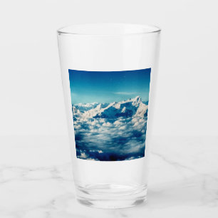 The Himalayas Mountains in Clouds Blue Sky Glass