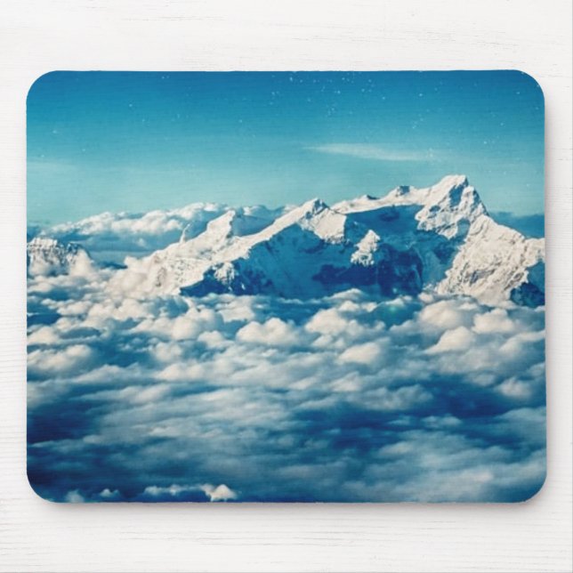 The Himalayas Mountains in Clouds Blue Sky Mouse Pad (Front)