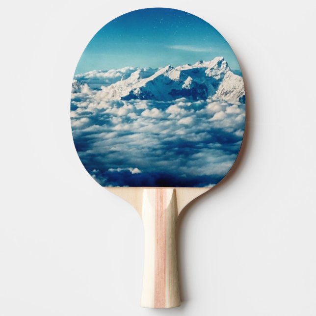 The Himalayas Mountains in Clouds Blue Sky Ping Pong Paddle (Front)