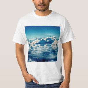 The Himalayas Mountains in Clouds Blue Sky T-Shirt