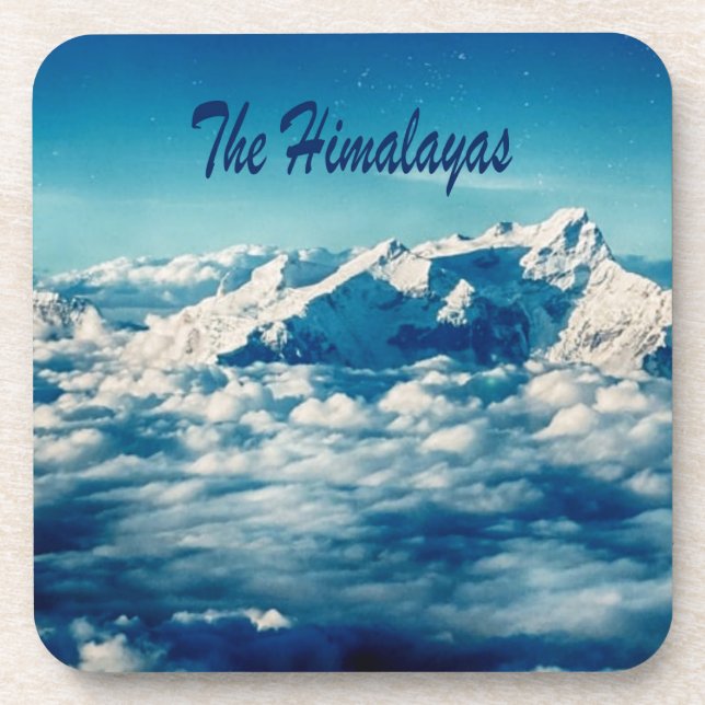 The Himalayas Mountains with Text Coaster (Front)