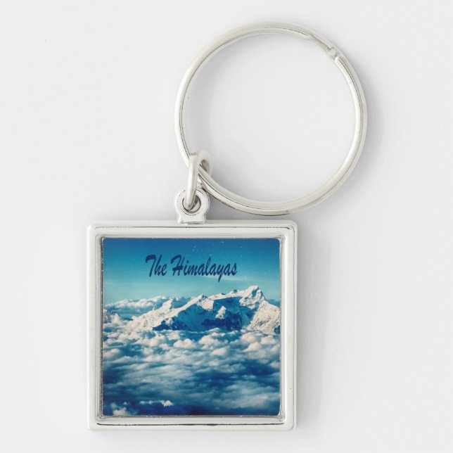 The Himalayas Mountains with Text Key Ring (Front)