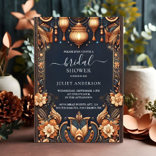 The Hindi Henna Mehndi Indian Style Bridal Shower Invitation