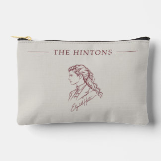 The Hintons Beth Burgundy on Warm Grey Accessory Pouch