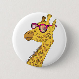 The Hipster Giraffe 6 Cm Round Badge