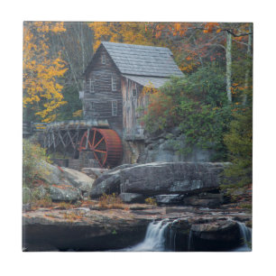 The Historic Grist Mill On Glade Creek 2 Ceramic Tile