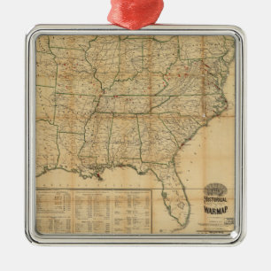 The Historical Civil War Map (1862) Metal Ornament