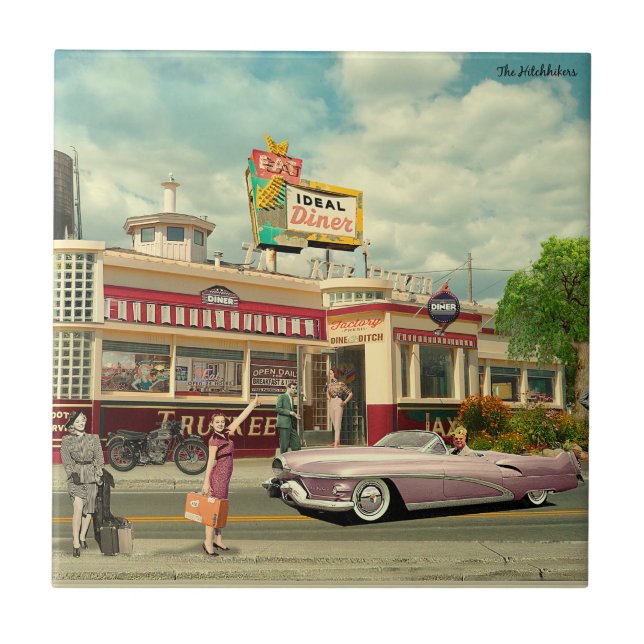 The Hitchhickers Ceramic Tile (Front)