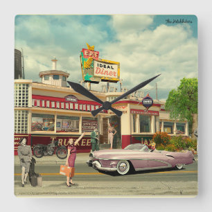 The Hitchhickers Square Wall Clock