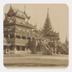 The Hman Kyaung or the glass monastery, Burma Square Sticker