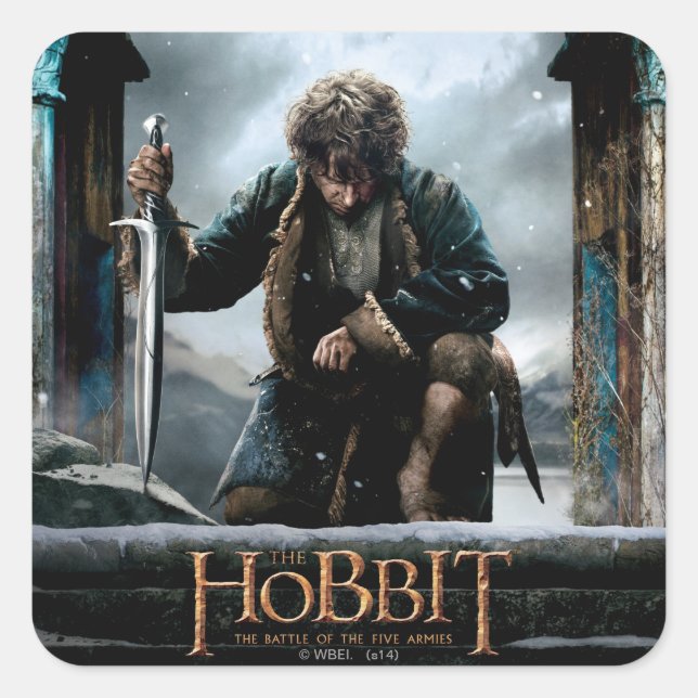 The Hobbit - BILBO BAGGINS™ Movie Poster Square Sticker (Front)