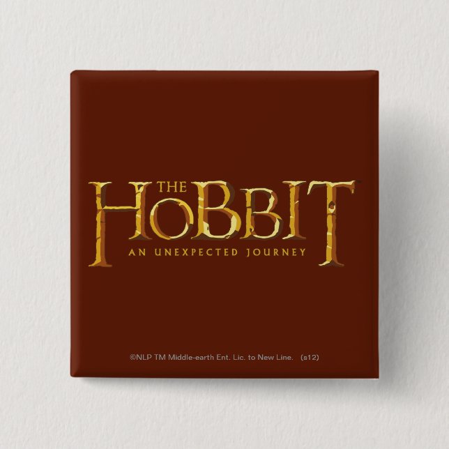 The Hobbit Logo Gold 15 Cm Square Badge (Front)