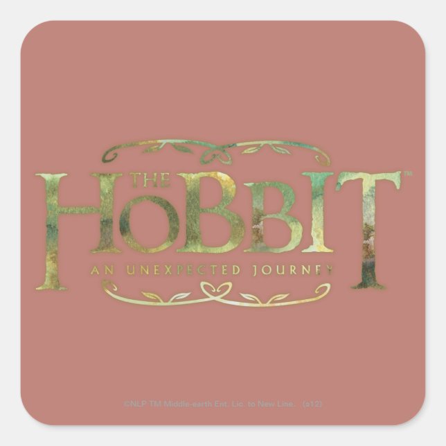 The Hobbit Logo Green Square Sticker (Front)