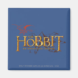 The Hobbit Logo Over Mountains Magnet