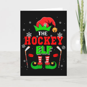 The Hockey Christmas Elf Hat Shoes Matching Player Card