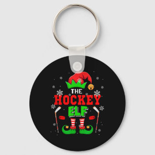 The Hockey Christmas Elf Hat Shoes Matching Player Key Ring