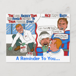 The Hockey Dentist Reminder Post Card