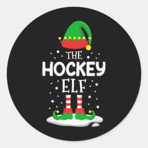 The Hockey Elf Christmas Family Matching Outfit Xm Classic Round Sticker