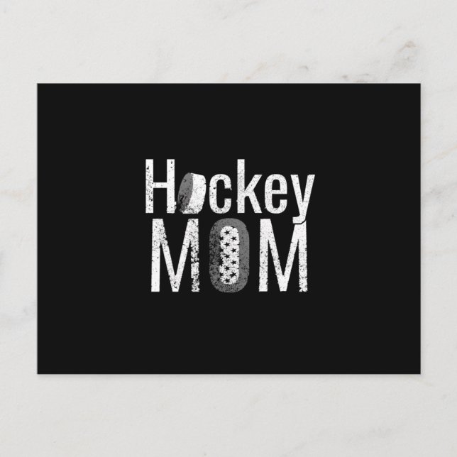The Hockey Mom White Design Postcard (Front)