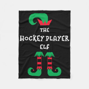 The Hockey Player Elf Christmas Ice Hockey Xmas Ho Fleece Blanket