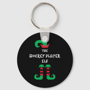 The Hockey Player Elf Christmas Ice Hockey Xmas Ho Key Ring
