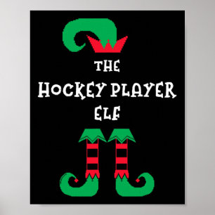 The Hockey Player Elf Christmas Ice Hockey Xmas Ho Poster