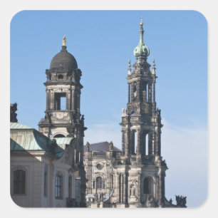 The hofkirche (Church of the Court) Dresden Square Sticker