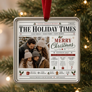 The Holiday Times Merry Christmas Personalized Metal Ornament